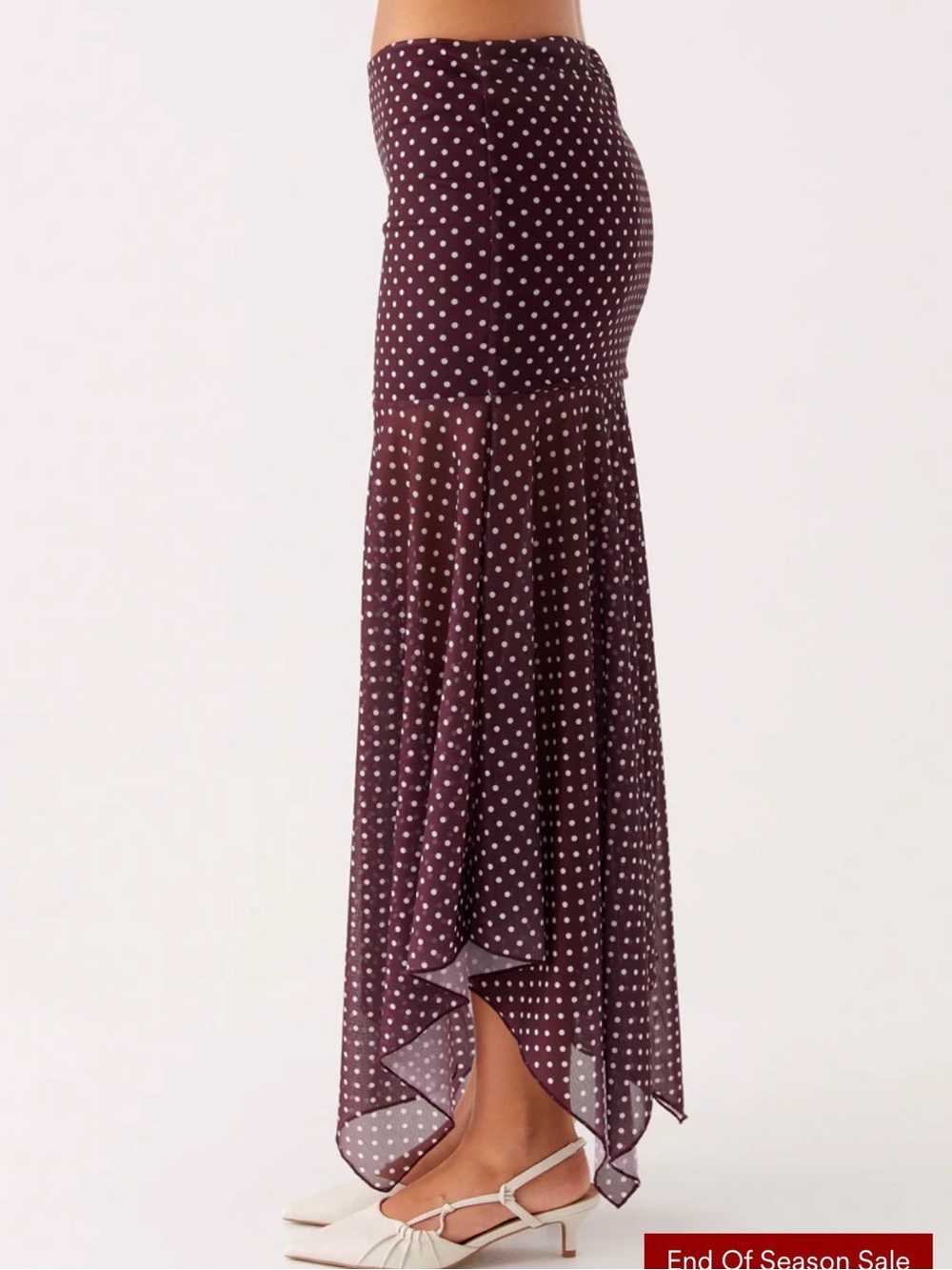 Skirt & Top Peppermayo Burgundy Polka Dot Midi Skirt & Top - Picture 4 of 8